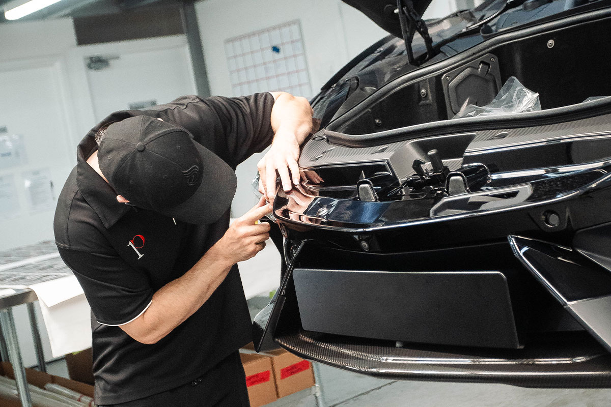 Lamborghini paint protection — front bumper