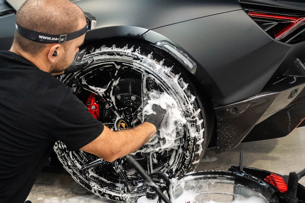 Lamborghini paint protection showcase — front view